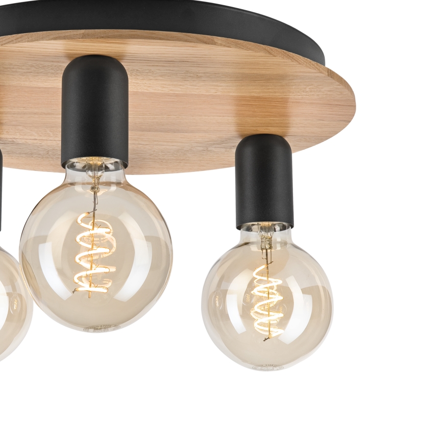 Ceiling light DUSTY 3xE27/15W/230V d. 34 cm oak/black