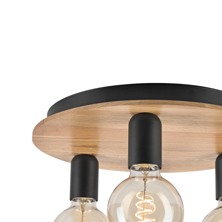 Ceiling light DUSTY 3xE27/15W/230V d. 34 cm oak/black