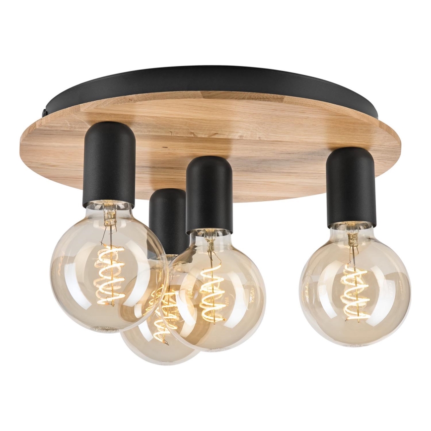 Ceiling light DUSTY 4xE27/15W/230V d. 34 cm oak/black