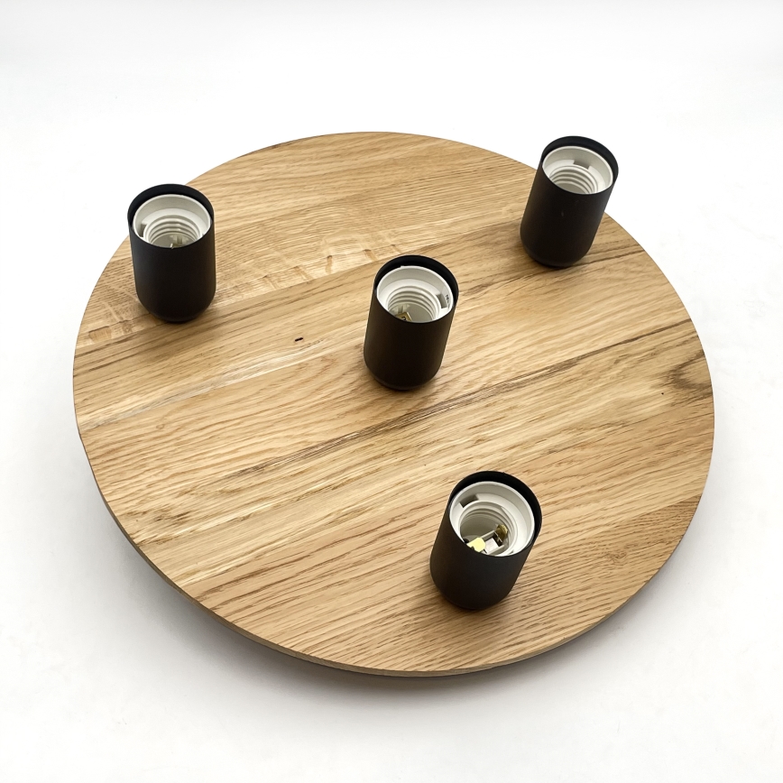 Ceiling light DUSTY 4xE27/15W/230V d. 34 cm oak/black