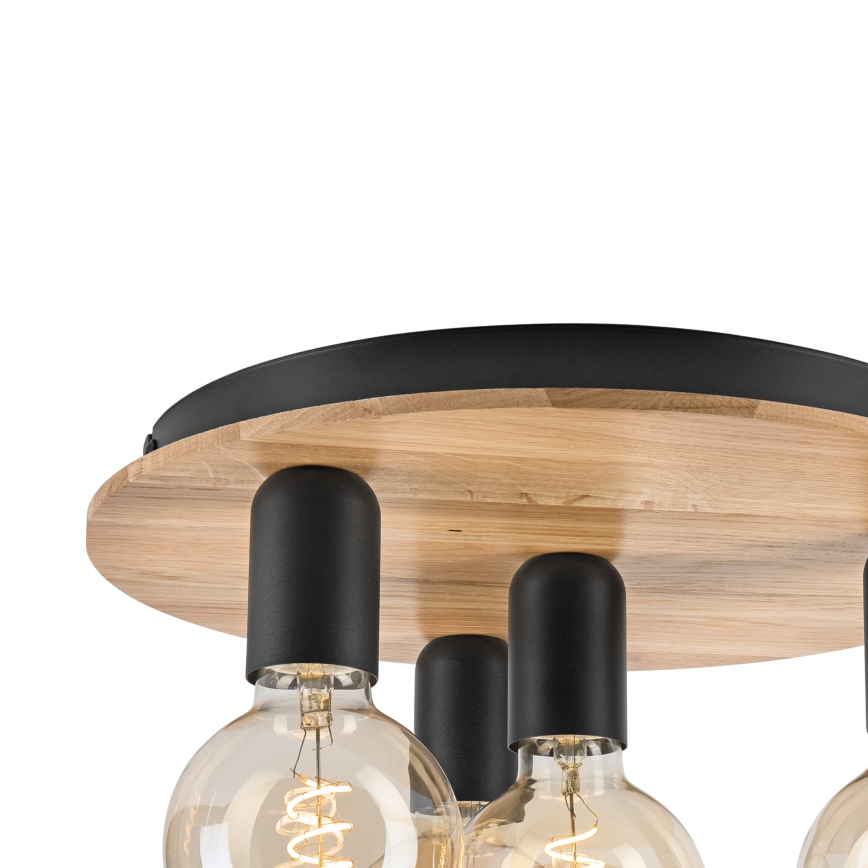 Ceiling light DUSTY 4xE27/15W/230V d. 34 cm oak/black