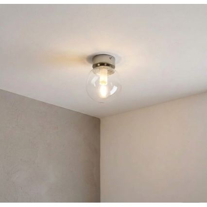 Ceiling light ELIAS 1xE14/5W/230V Ø 13 cm matte chrome/clear