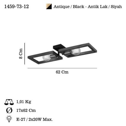 Ceiling light ERA 2xE27/40W/230V brown