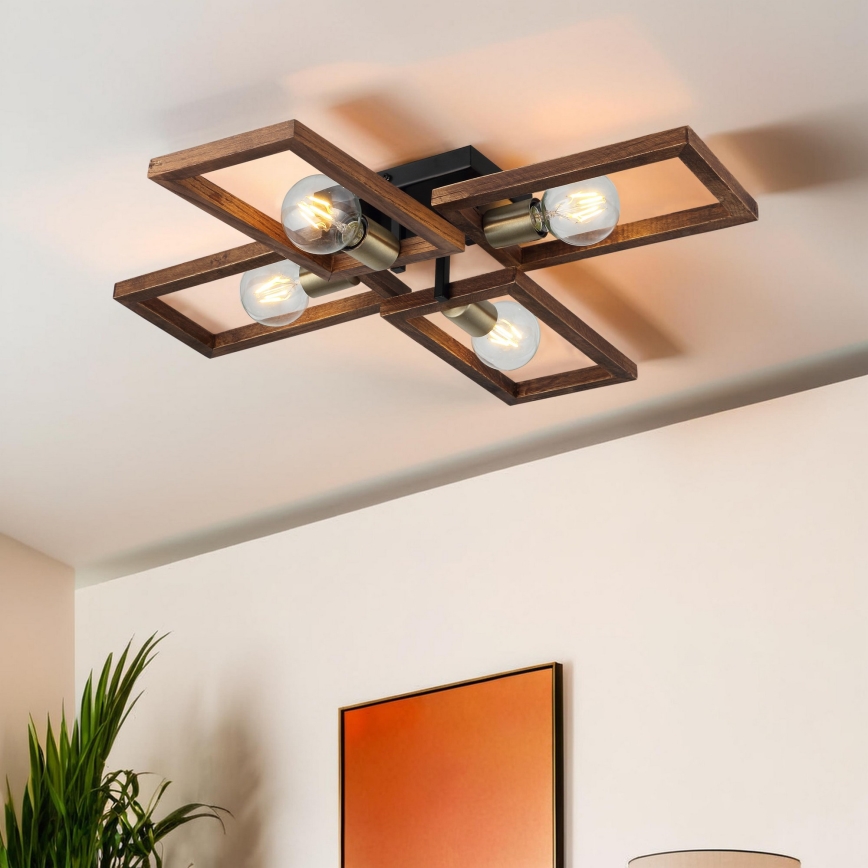 Ceiling light ERA 4xE27/40W/230V brown