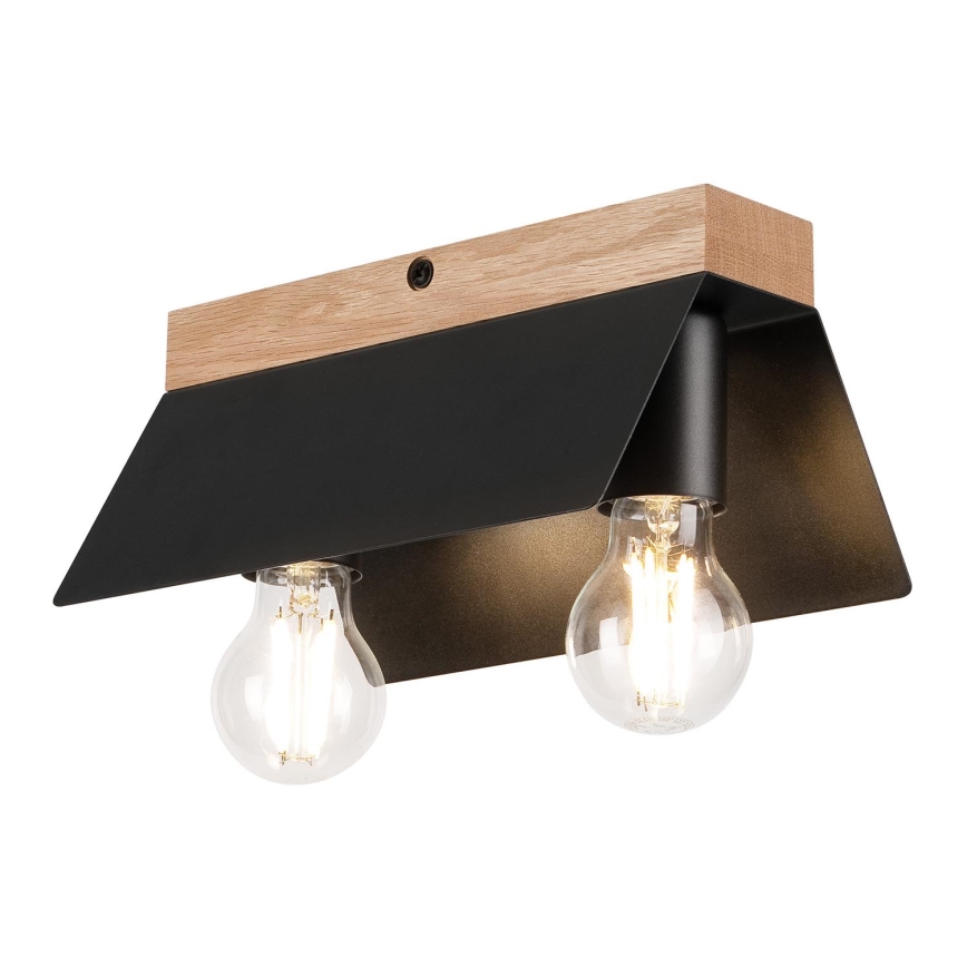 Ceiling light ESME 2xE27/15W/230V black/oak