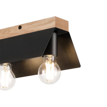 Ceiling light ESME 2xE27/15W/230V black/oak
