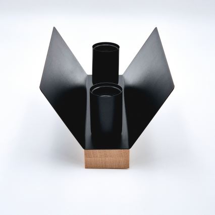 Ceiling light ESME 2xE27/15W/230V black/oak