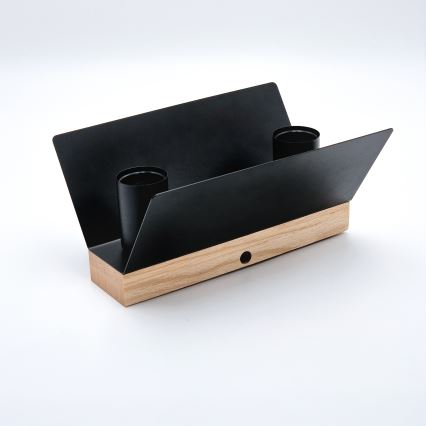 Ceiling light ESME 2xE27/15W/230V black/oak