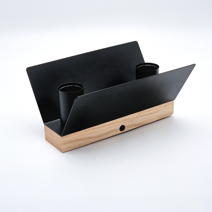 Ceiling light ESME 2xE27/15W/230V black/oak