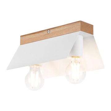 Ceiling light ESME 2xE27/15W/230V white/oak
