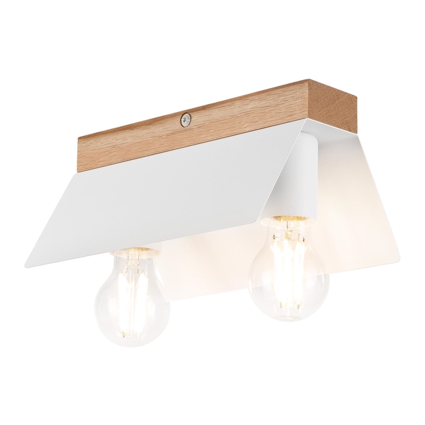 Ceiling light ESME 2xE27/15W/230V white/oak