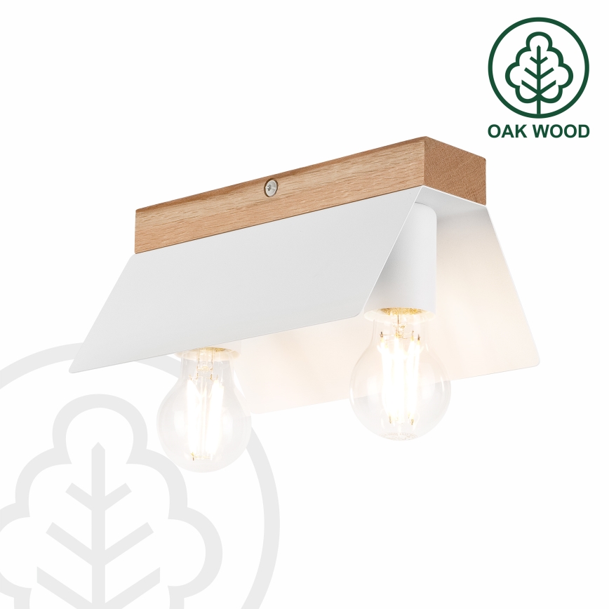 Ceiling light ESME 2xE27/15W/230V white/oak