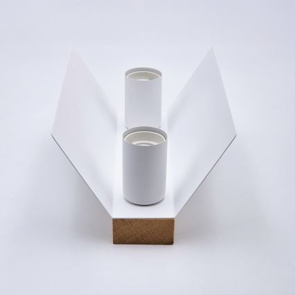 Ceiling light ESME 2xE27/15W/230V white/oak