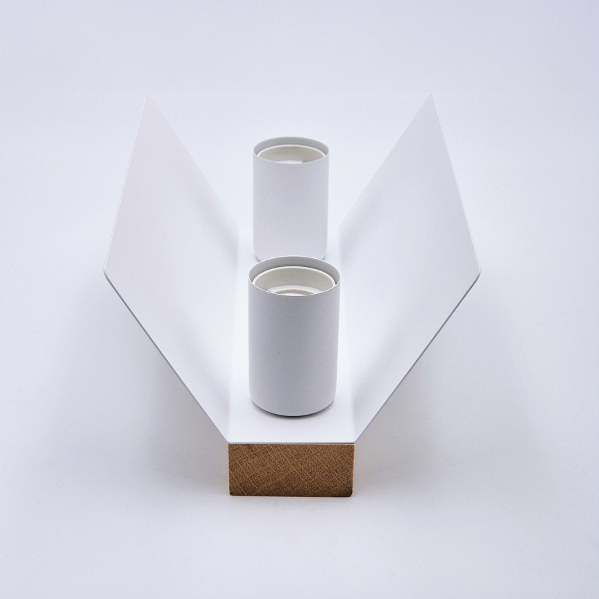 Ceiling light ESME 2xE27/15W/230V white/oak