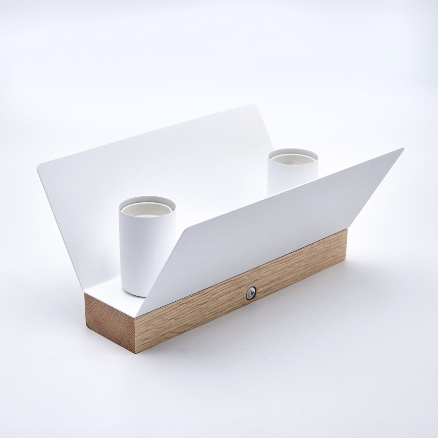 Ceiling light ESME 2xE27/15W/230V white/oak