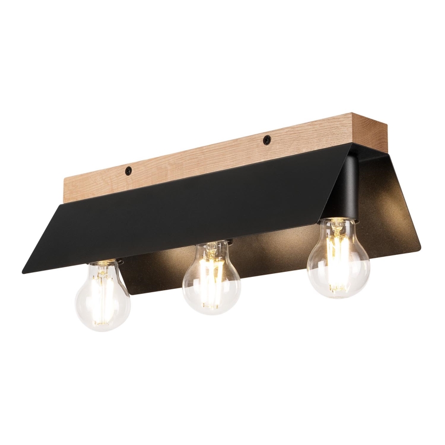 Ceiling light ESME 3xE27/15W/230V black/oak