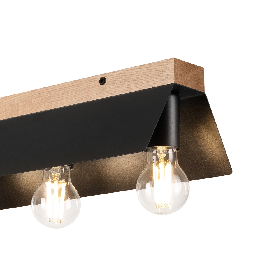 Ceiling light ESME 3xE27/15W/230V black/oak