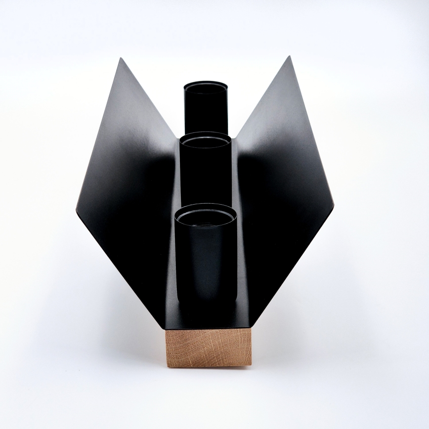 Ceiling light ESME 3xE27/15W/230V black/oak