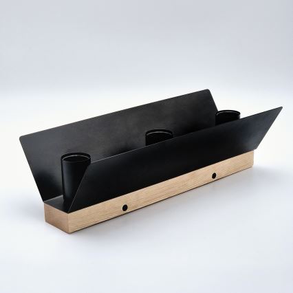 Ceiling light ESME 3xE27/15W/230V black/oak