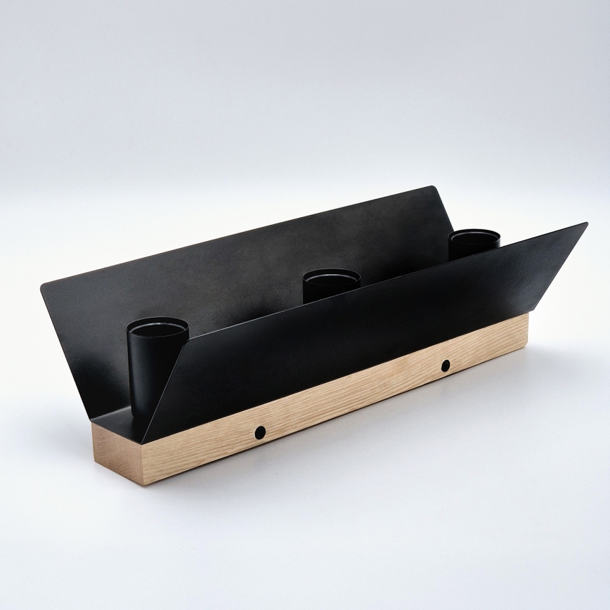 Ceiling light ESME 3xE27/15W/230V black/oak