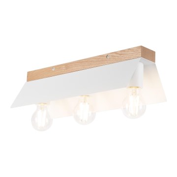 Ceiling light ESME 3xE27/15W/230V white/oak