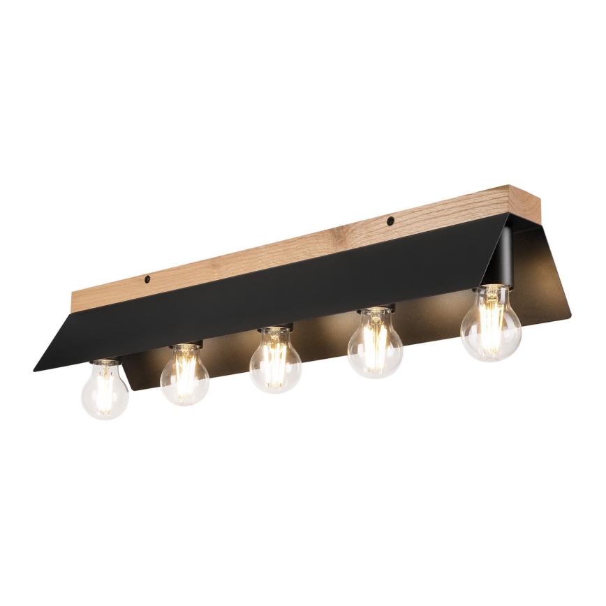Ceiling light ESME 5xE27/15W/230V black/oak