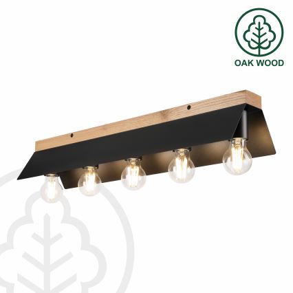Ceiling light ESME 5xE27/15W/230V black/oak