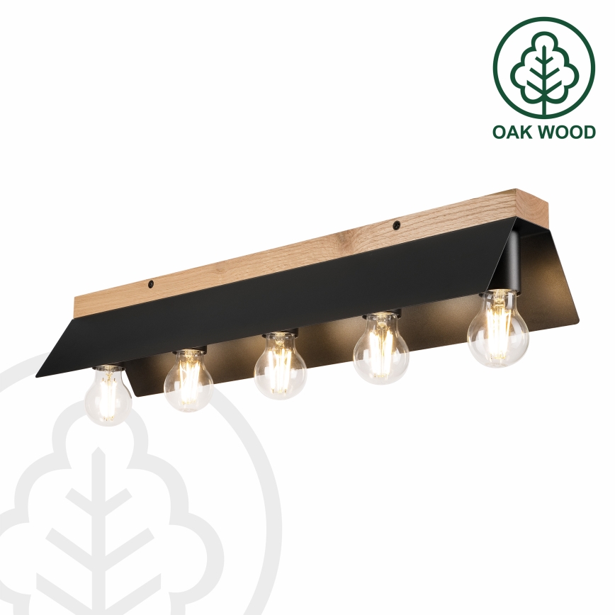 Ceiling light ESME 5xE27/15W/230V black/oak