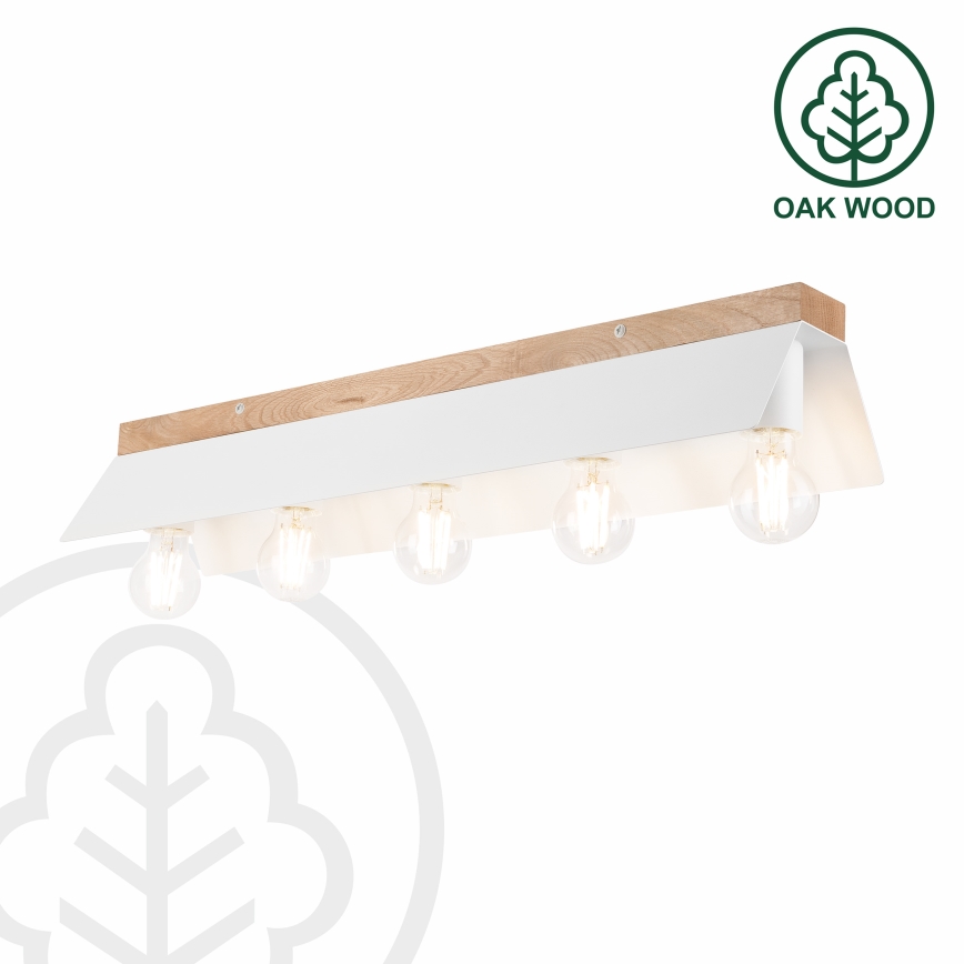 Ceiling light ESME 5xE27/15W/230V white/oak