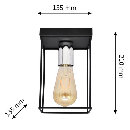Ceiling light FINN 1xE27/15W/230V black/shiny chrome