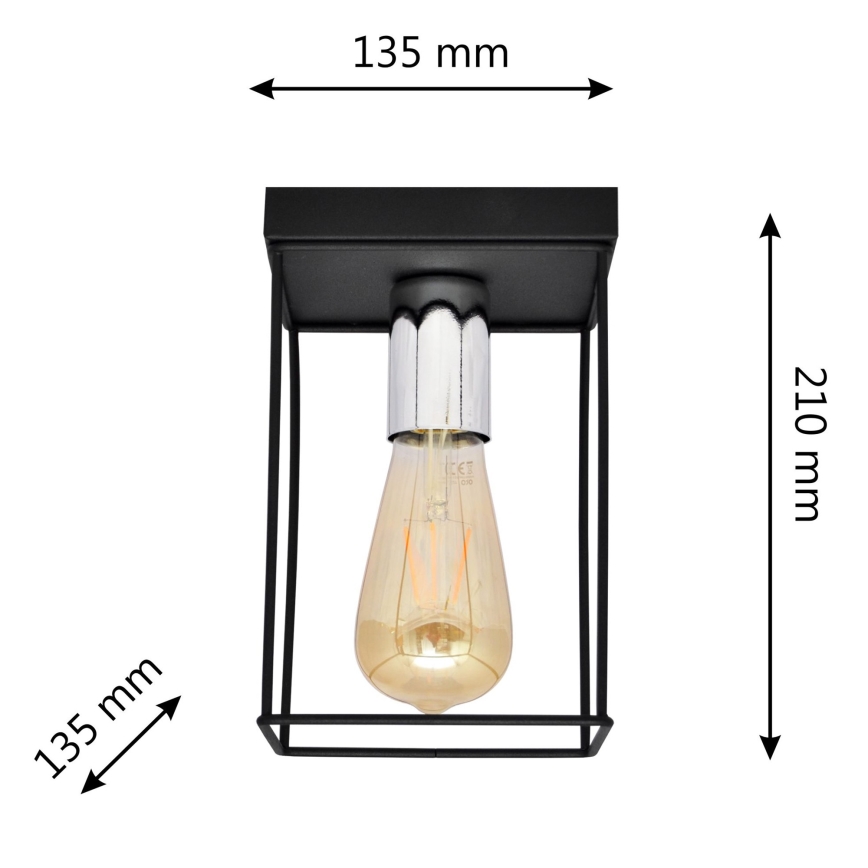 Ceiling light FINN 1xE27/15W/230V black/shiny chrome