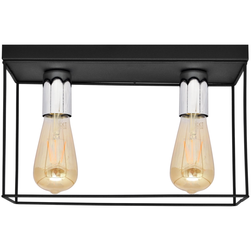 Ceiling light FINN 2xE27/15W/230V black/shiny chrome