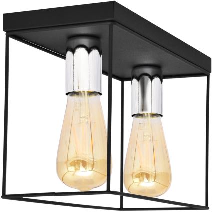 Ceiling light FINN 2xE27/15W/230V black/shiny chrome