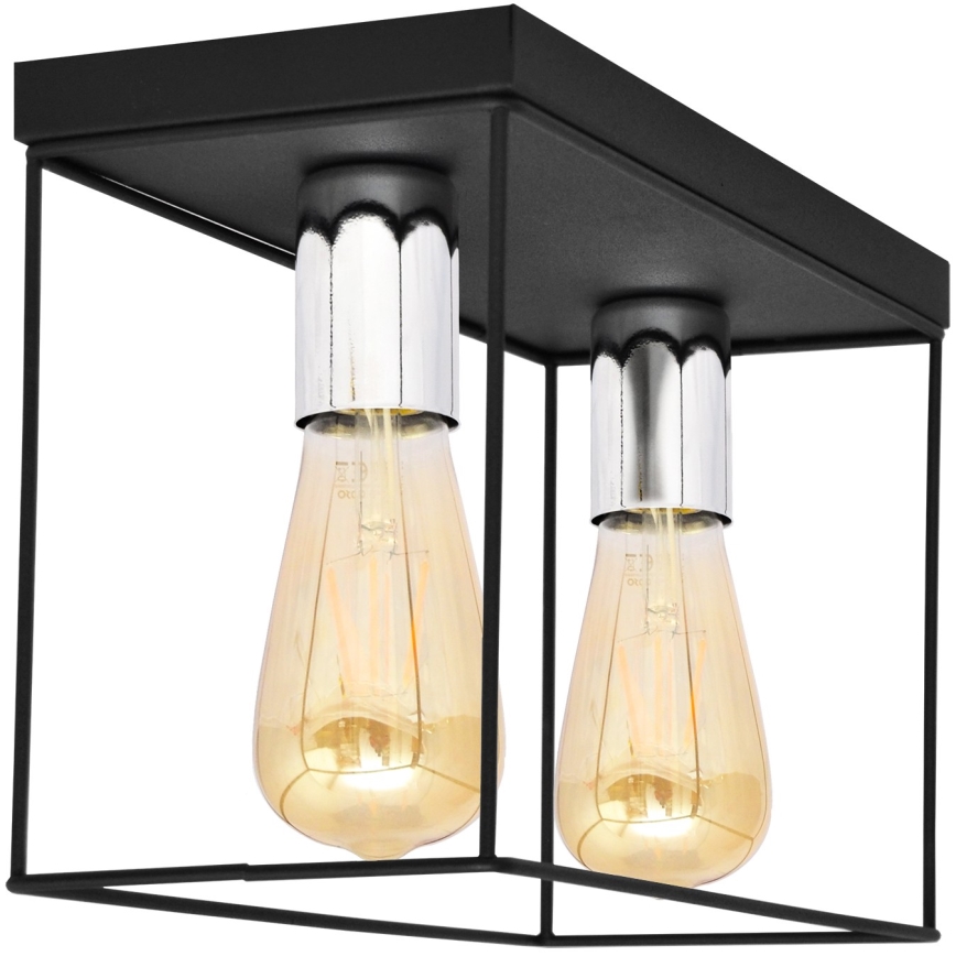 Ceiling light FINN 2xE27/15W/230V black/shiny chrome
