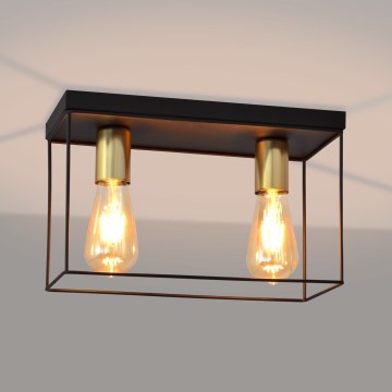 Ceiling light FINN 2xE27/15W/230V black/gold