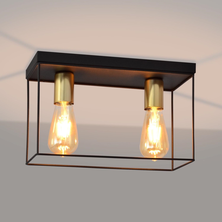 Ceiling light FINN 2xE27/15W/230V black/gold