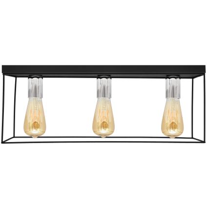 Ceiling light FINN 3xE27/15W/230V black/shiny chrome