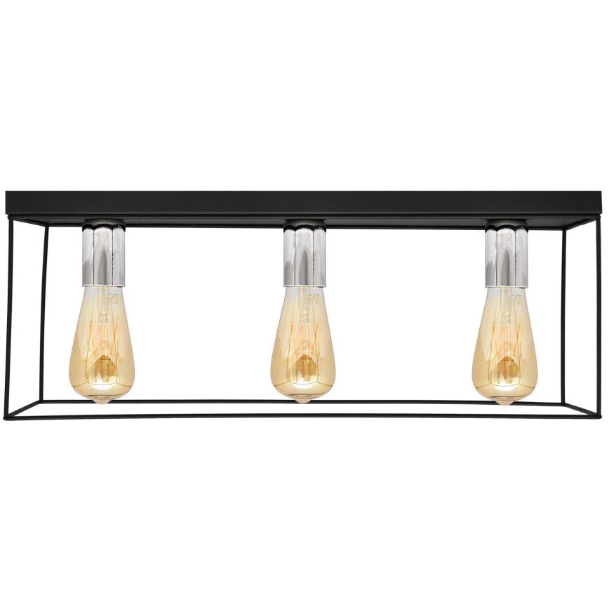 Ceiling light FINN 3xE27/15W/230V black/shiny chrome