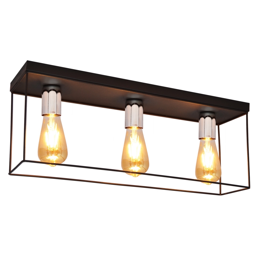 Ceiling light FINN 3xE27/15W/230V black/shiny chrome
