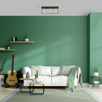 Ceiling light FINN 3xE27/15W/230V black/gold
