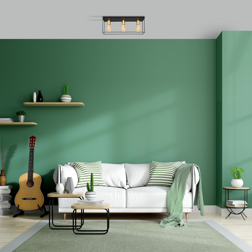 Ceiling light FINN 3xE27/15W/230V black/gold