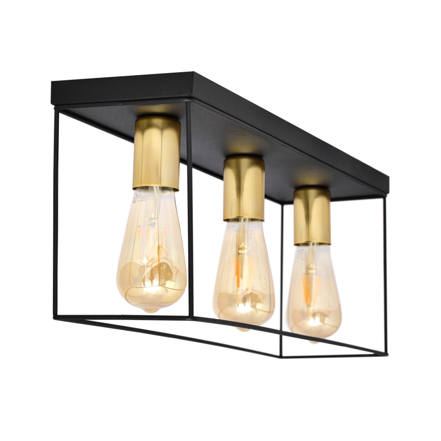 Ceiling light FINN 3xE27/15W/230V black/gold