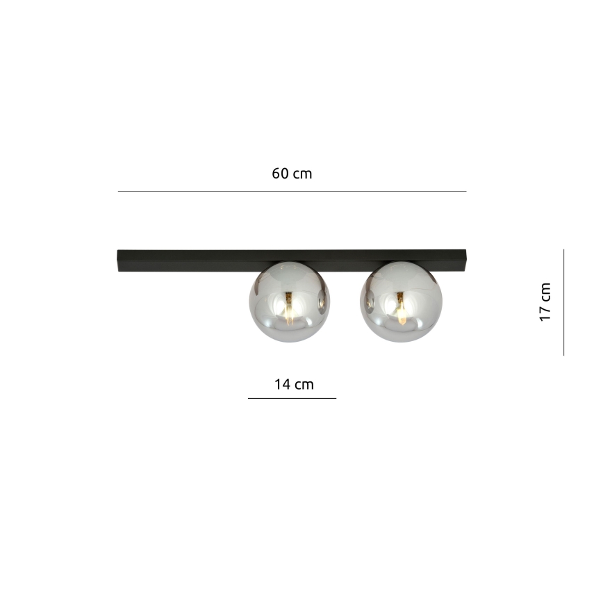 Ceiling light FIT 2xE14/10W/230V black/grey