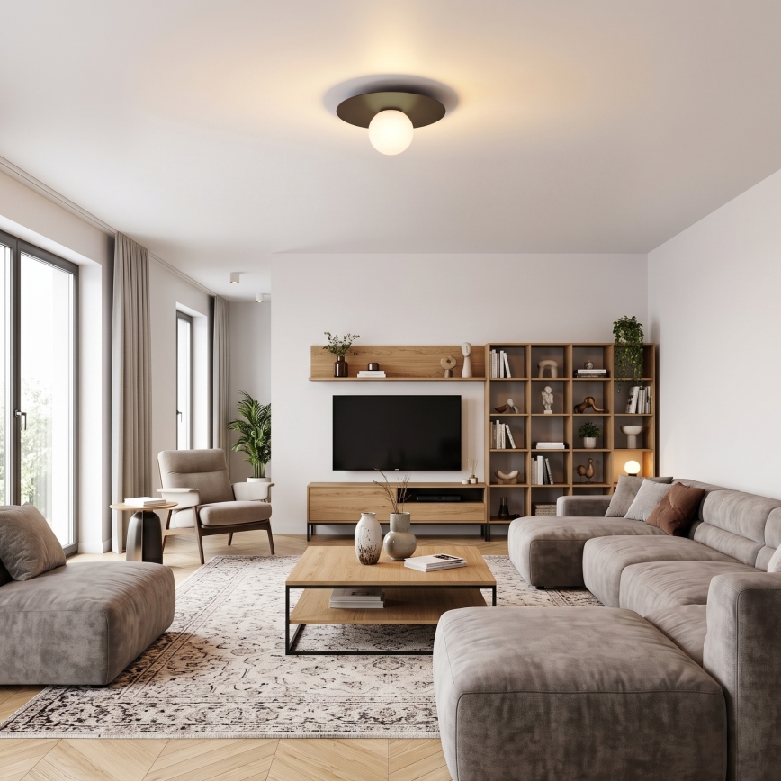 Ceiling Light FLAT 1xE27/15W/230V 55x60 cm Brown