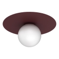 Ceiling light FLAT 1xE27/15W/230V Ø 35 cm burgundy