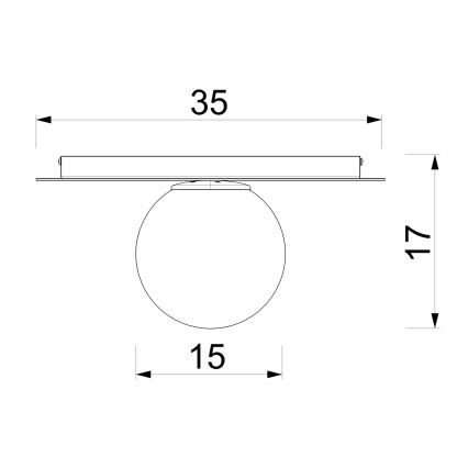 Ceiling light FLAT 1xE27/15W/230V Ø 35 cm burgundy