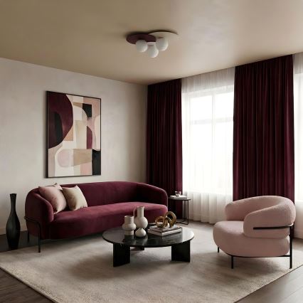 Ceiling light FLAT 3xE27/15W/230V 55x60 cm beige/cream/burgundy