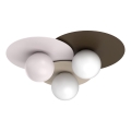 Ceiling light FLAT 3xE27/15W/230V 55x60 cm beige/cream/burgundy
