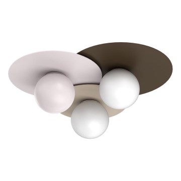 Ceiling light FLAT 3xE27/15W/230V 55x60 cm beige/cream/burgundy