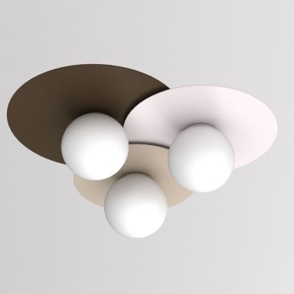 Ceiling light FLAT 3xE27/15W/230V 55x60 cm beige/cream/burgundy